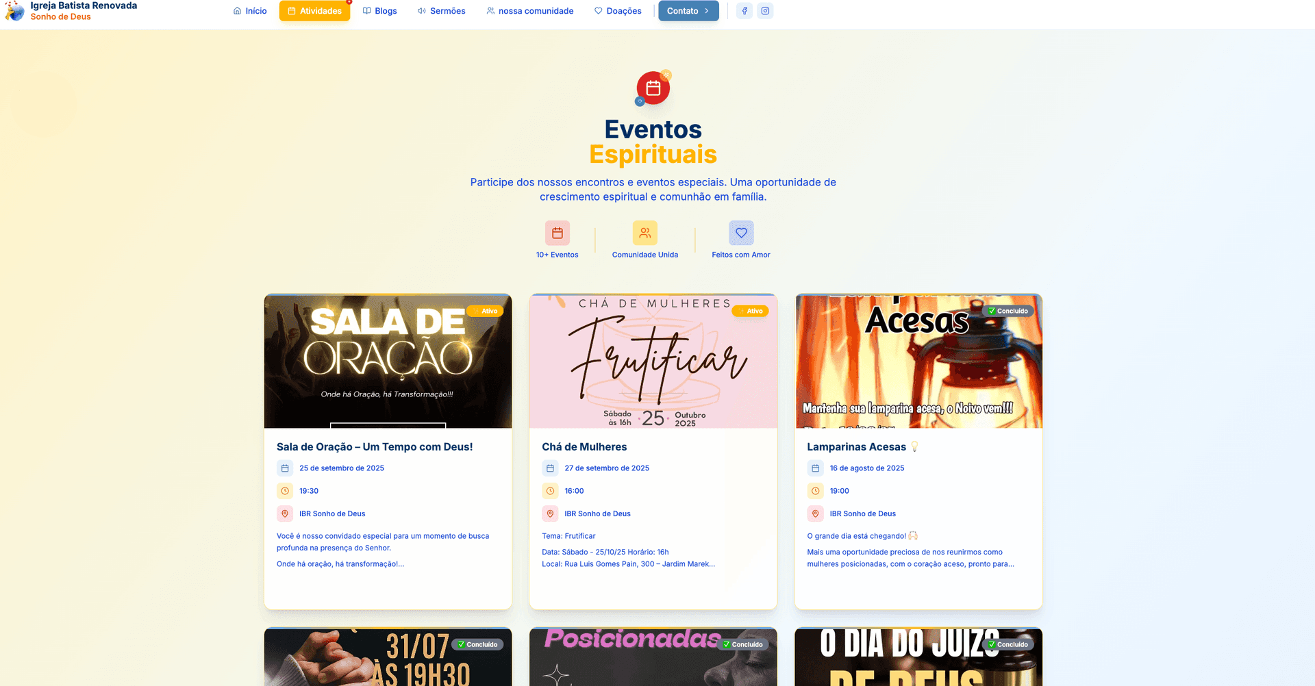 📅 Seção de Eventos
