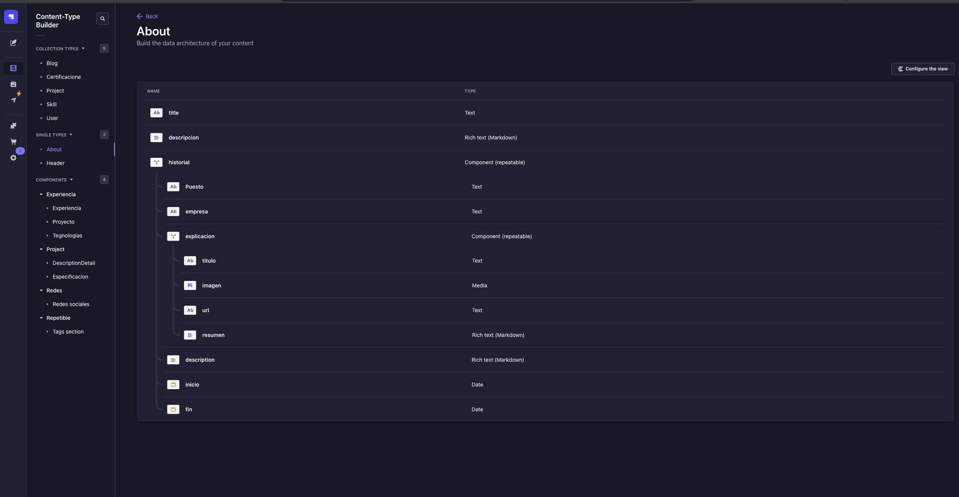 ⚙️ Configuração e Dashboard do Strapi